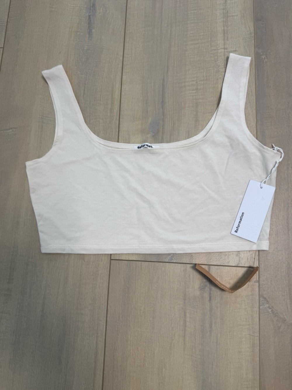 Reformation Soft Cream Scoop Crop Tank